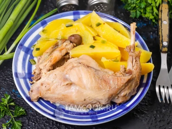 Фото готового блюда: Тушеный заяц с картошкой