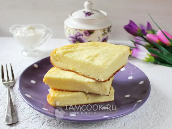 Фото блюда: Запеканка из творожной массы в мультиварке