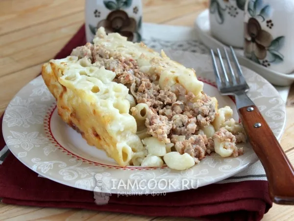 Фото блюда: Запеканка «Пастицио» из макарон с фаршем по-гречески