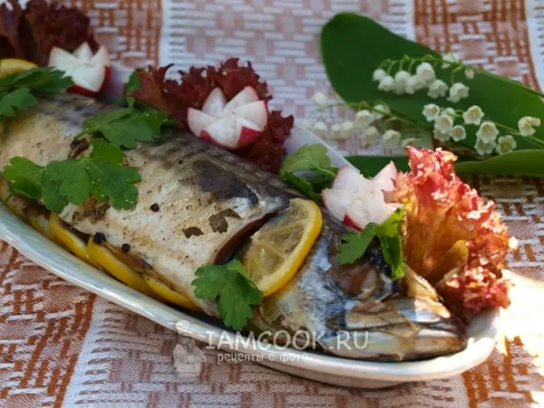 Фото блюда: Скумбрия запечённая в духовке с лимоном