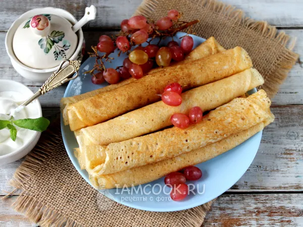 Фото готового блюда: Тонкие заварные блины на простокваше