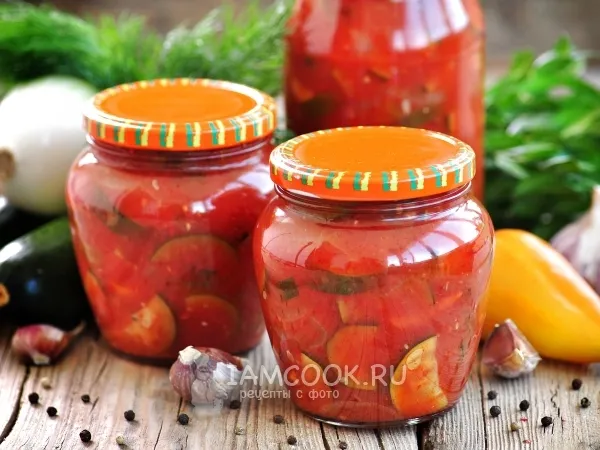 Фото блюда: Лечо из кабачков на зиму без стерилизации