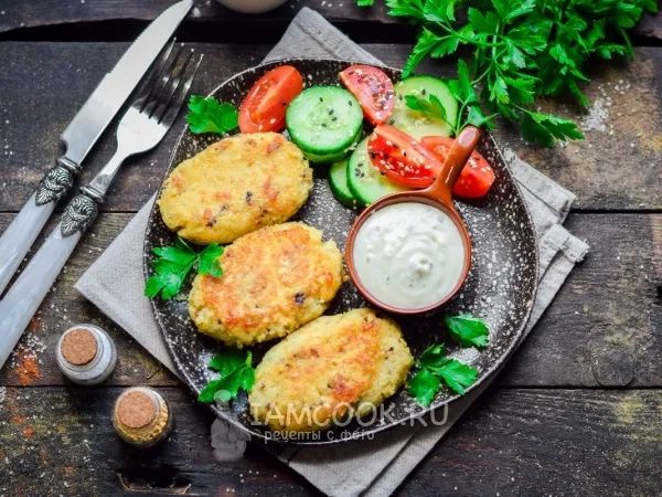 Фото блюда: Котлеты из рыбных консервов с кускусом