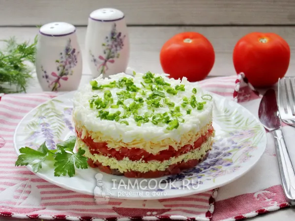 Фото блюда: Салат «Флагман» с красной рыбой