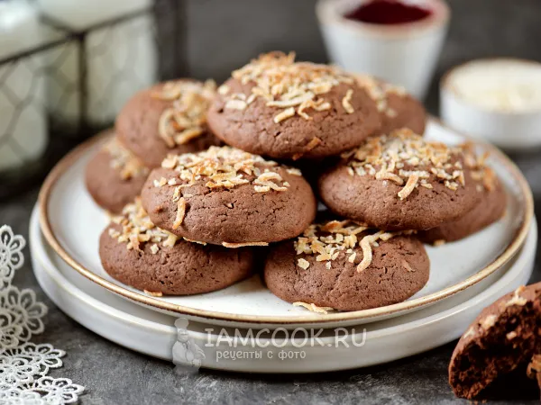 Фото готового блюда: Кокосово-шоколадное печенье