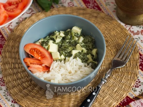 Фото блюда: Шпинат с адыгейским сыром