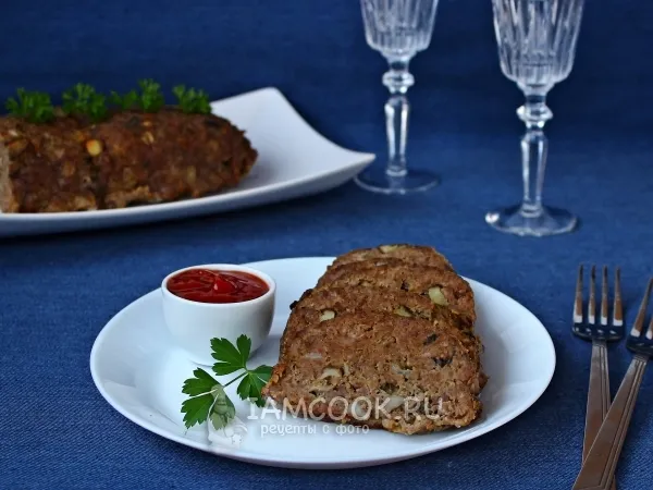 Фото блюда: Мясной хлеб с грибами