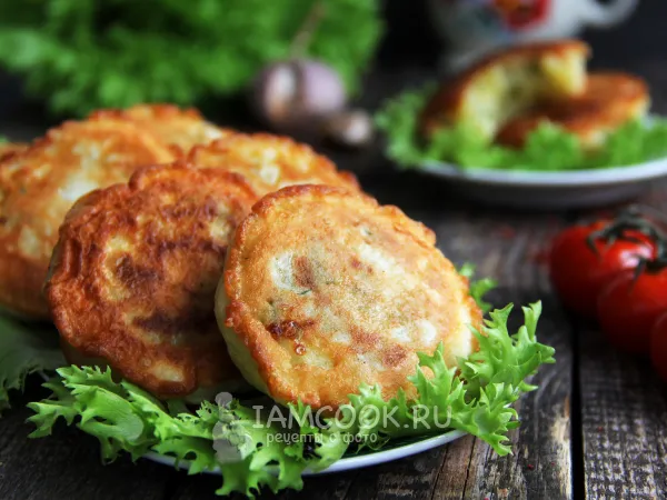 Фото блюда: Картофельные котлеты в кляре на сковороде