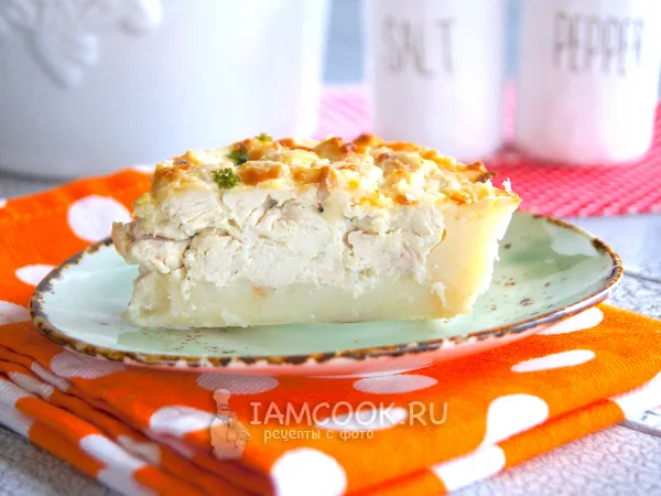 Фото готового блюда: Картофельный киш с курицей