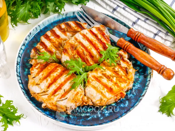 Фото готового блюда: Стейк из свинины на электрогриле