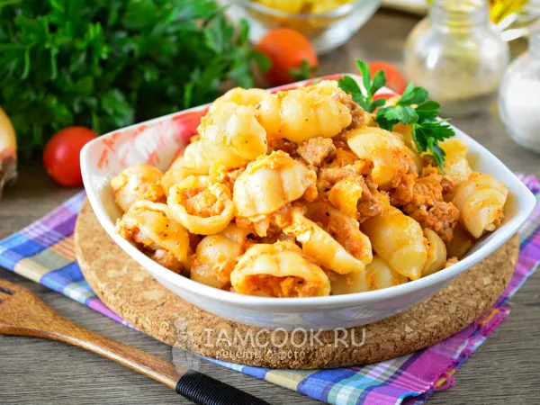 Фото блюда: Макароны по-флотски с яйцом