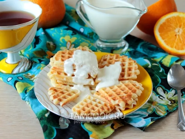 Фото готового блюда: Вафли с апельсиновым кремом