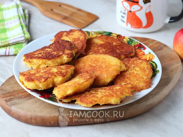 Фото блюда: Яблочные оладьи с рисовой мукой