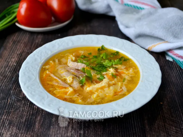 Фото блюда: Куриный суп с яичной паутинкой