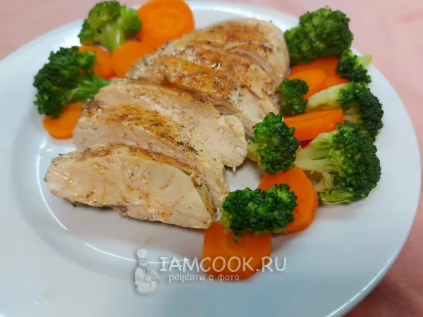 Фото блюда: Куриная грудка в пергаменте на сковороде (без масла)