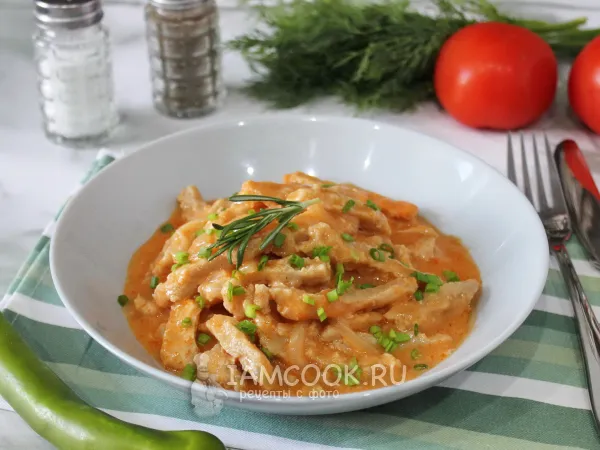 Фото блюда: Бефстроганов из соевого мяса