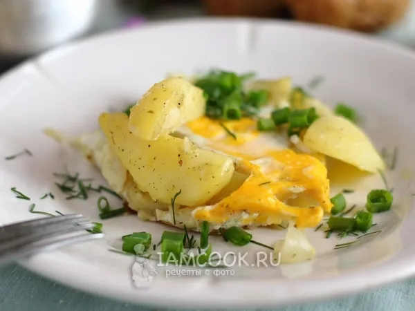 Фото готового блюда: Жареная картошка с яйцом