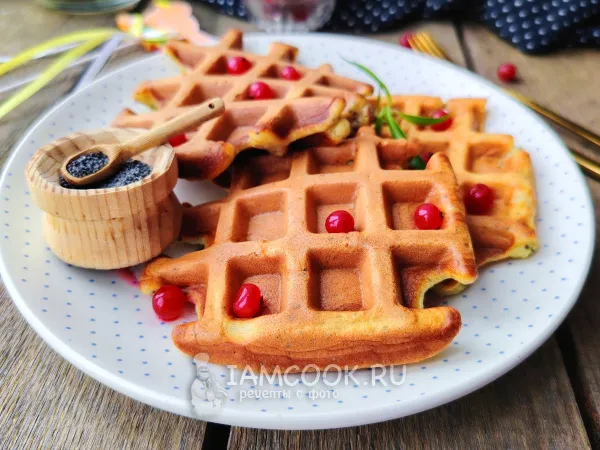 Фото блюда: Вафли с маком в вафельнице