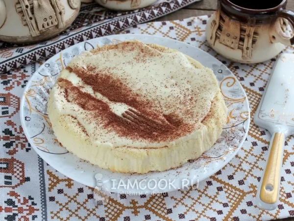 Фото блюда: Творожная запеканка с крахмалом в мультиварке