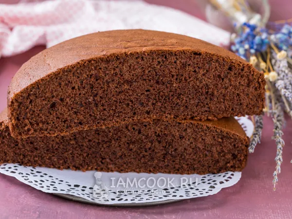 Фото блюда: Шоколадный бисквит на молоке и растительном масле