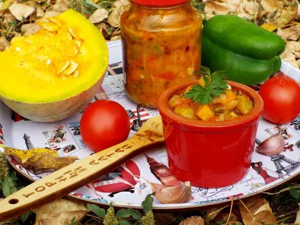 Фото блюда: Салат из тыквы на зиму «Пальчики оближешь»