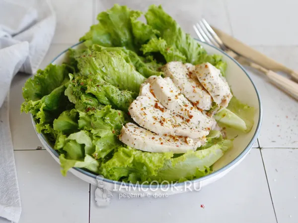 Фото блюда: Салат латук с курицей