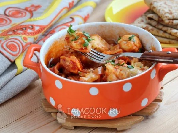 Фото блюда: Пельмени в духовке с лечо