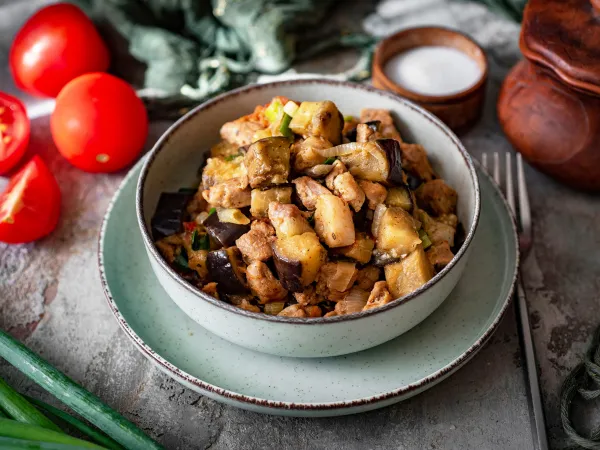 Фото блюда: Жареные баклажаны с мясом