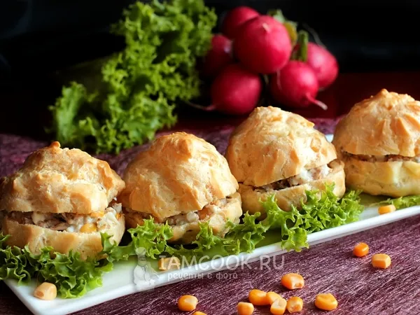 Фото блюда: Профитроли со шпротами