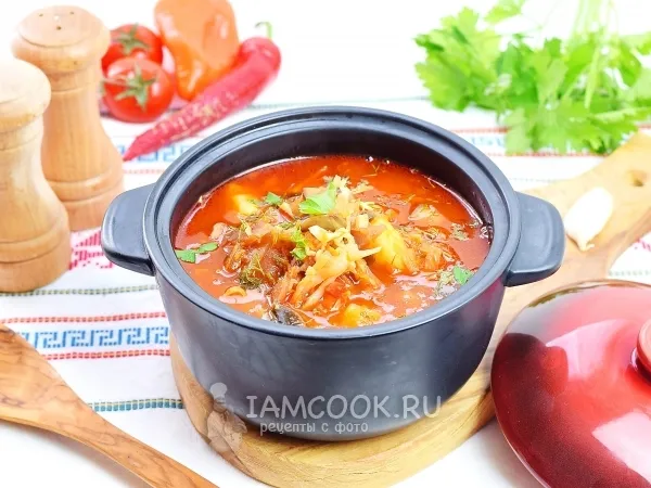 Фото готового блюда: Борщ с грибами