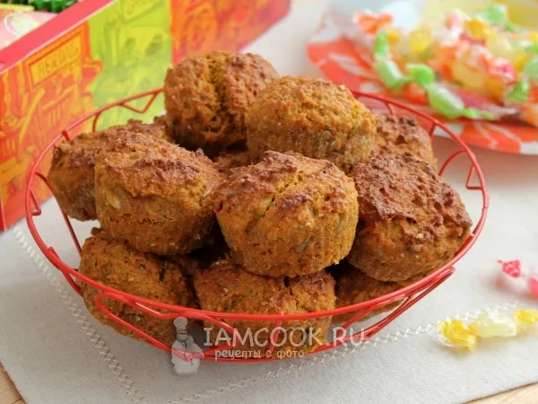 Фото блюда: Кексы морковные из овсяной и цельнозерновой муки