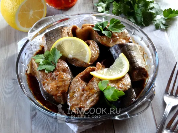 Фото блюда: Горбуша в соевом соусе в духовке