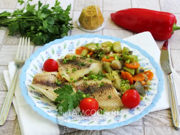 Фото блюда: Тушеная тилапия с овощами