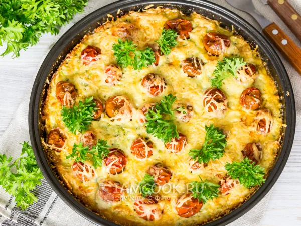 Фото блюда: Запеканка из кабачков с сыром и помидорами