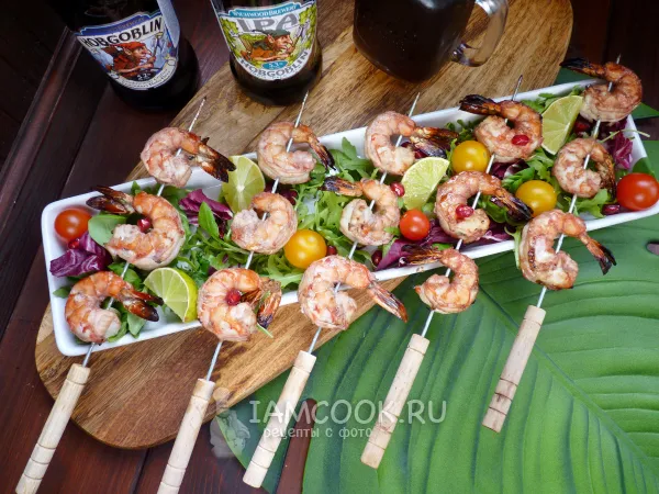 Фото блюда: Креветки на гриле в гранатовом маринаде