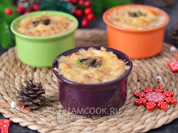 Фото блюда: Жульен с ветчиной и грибами