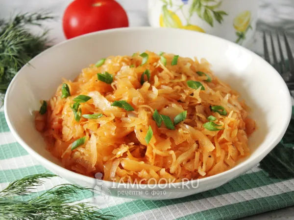 Фото блюда: Тушеная капуста в микроволновке