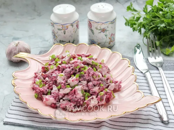 Фото блюда: Салат с мясом и свеклой