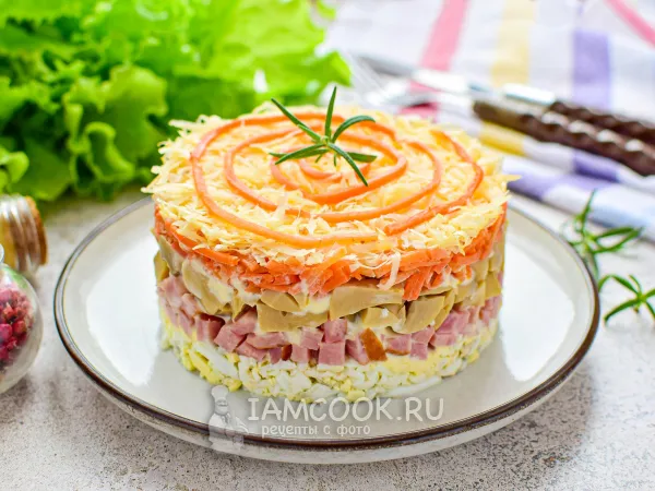 Фото блюда: Салат «Мужские слезы» с маринованными грибами