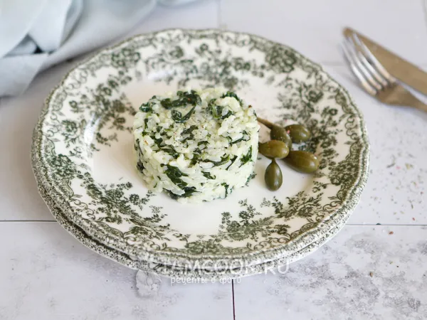 Фото блюда: Рис со шпинатом и сливками