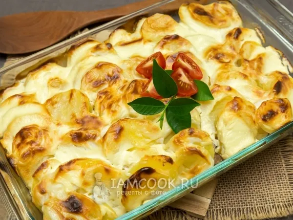 Фото готового блюда: Свинина с картошкой в духовке