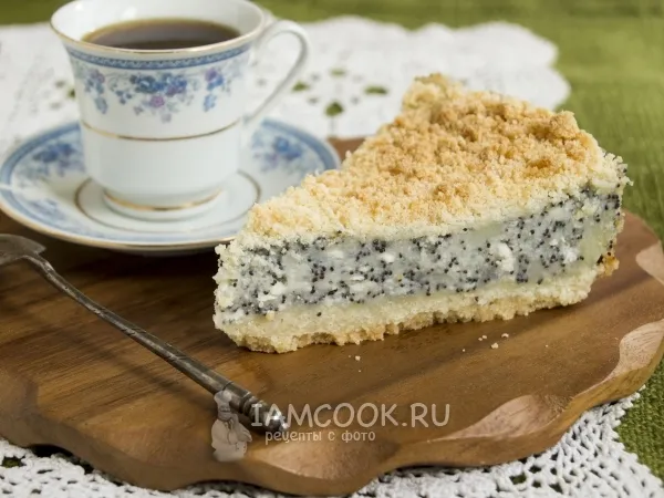 Фото готового блюда: Пирог с творогом, маком и манной крупой