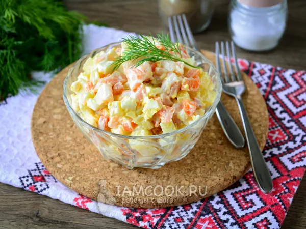 Фото блюда: Салат из брюшек семги