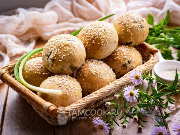 Фото блюда: Булочки с зеленым луком