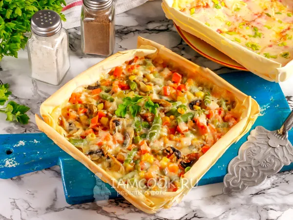 Фото блюда: Пицца из теста фило