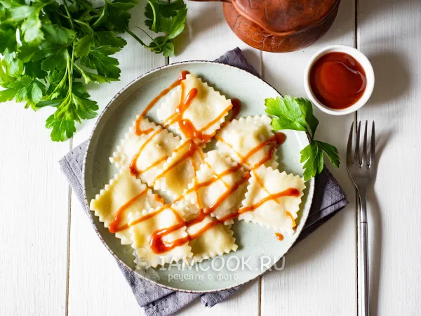 Фото блюда: Равиоли с моцареллой