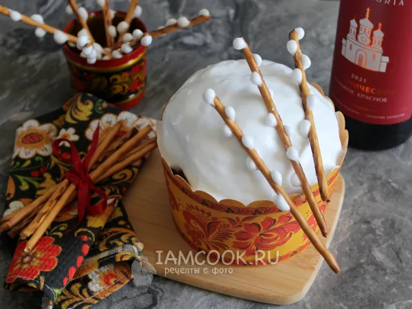 Фото готового блюда: Веточки вербы на кулич (съедобный декор)