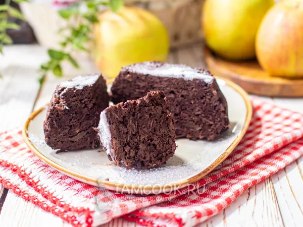 Фото блюда: Брауни с яблоками в микроволновке