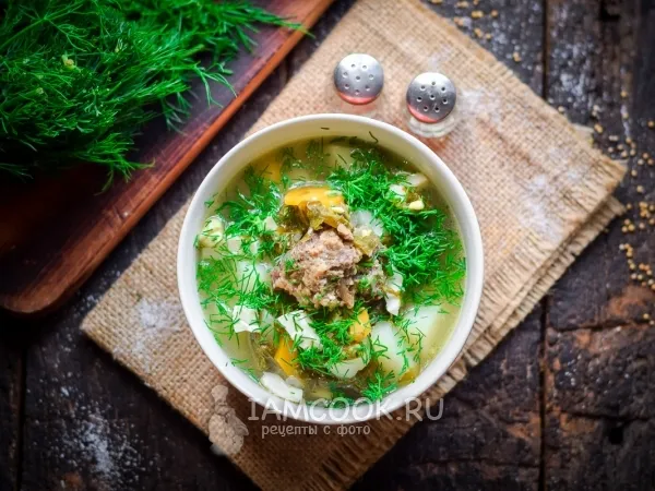 Фото блюда: Щавелевый суп с тушенкой
