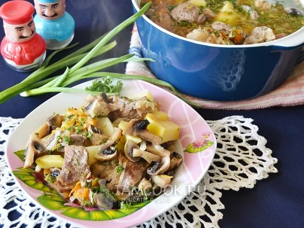 Фото готового блюда: Жаркое из свинины с картошкой